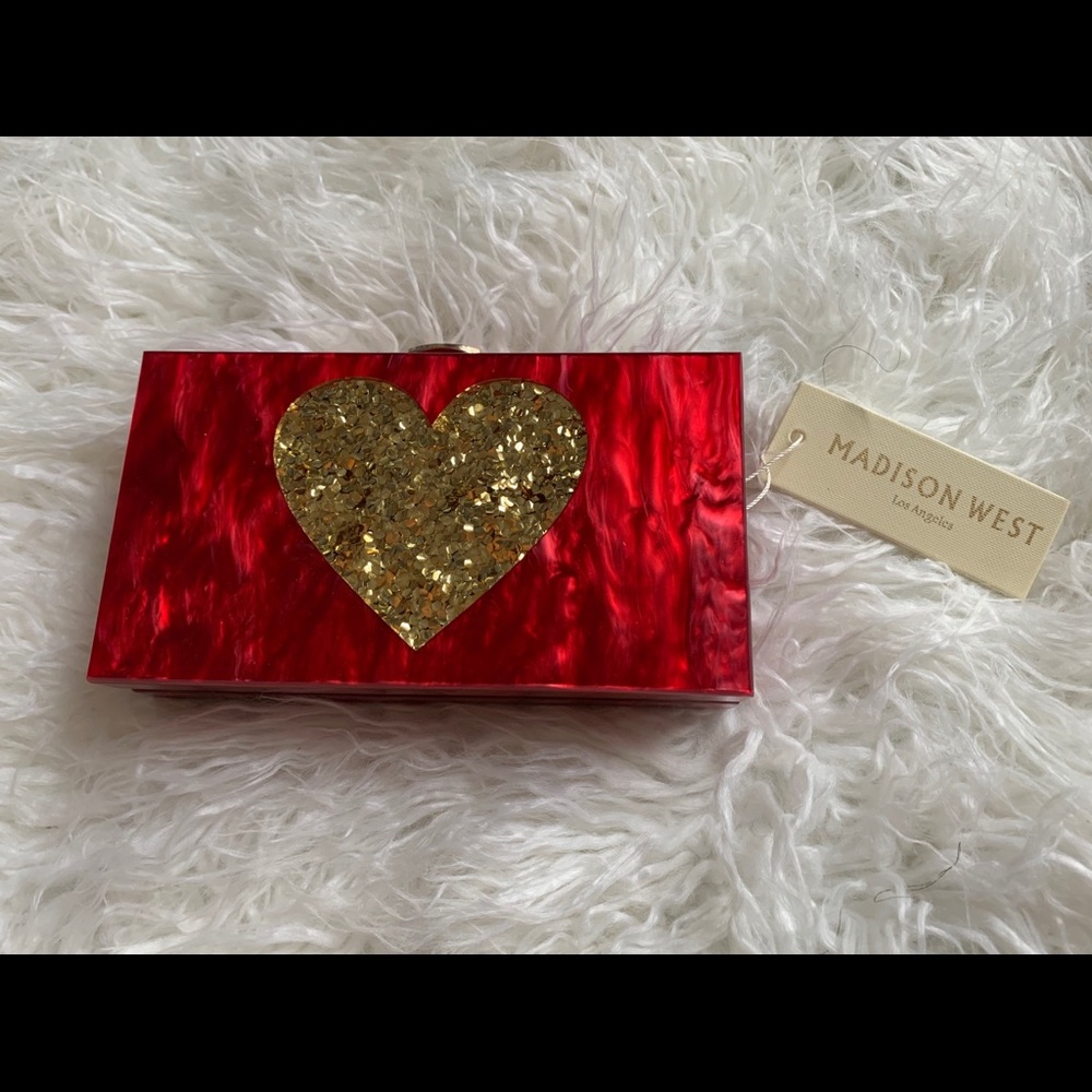 Lucite Heart Clutch with Optional Chain Strap